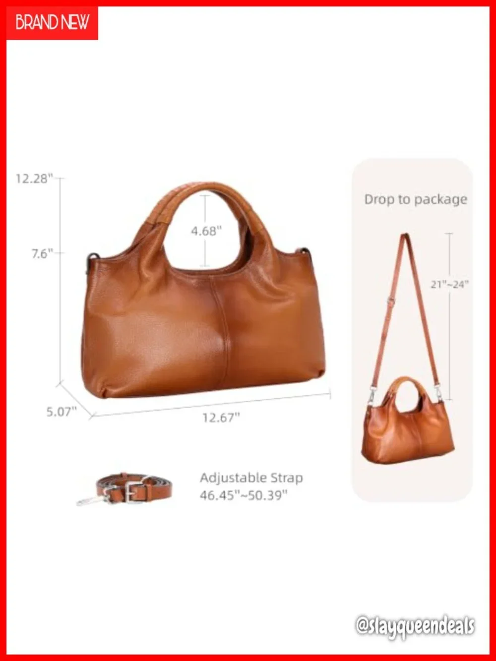 Genuine Leather Satchel Handbag Crossbody Shoulder Bag Hobo Purse Work Tote
